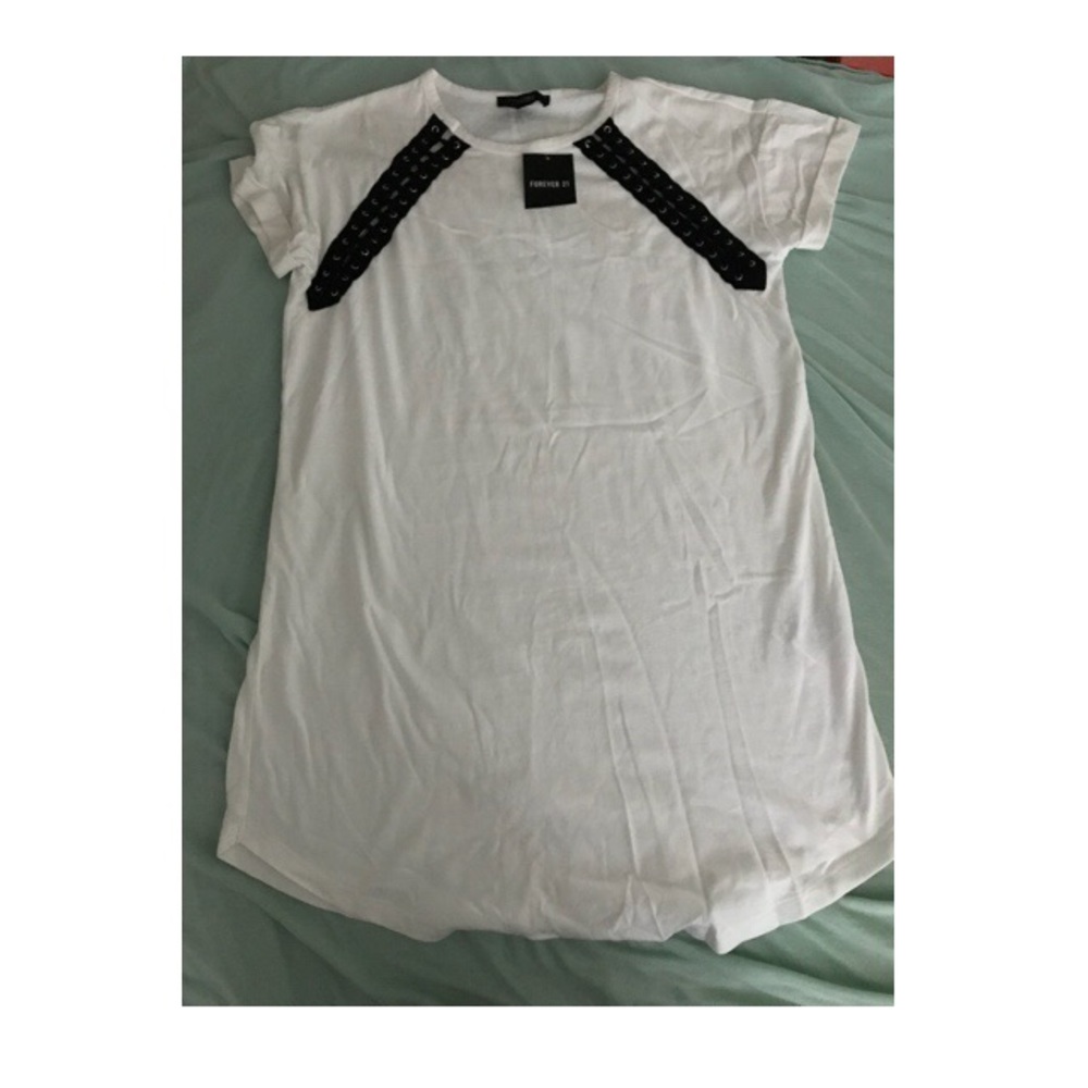 White forever 21 t shirt dress